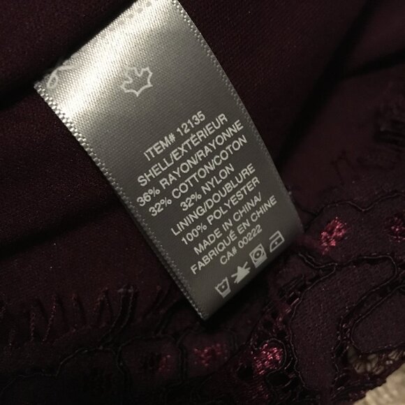 SEARS Fancy and Elegant Dark Burgundy Cotton Lace Mockneck Dress - Picture 11 of 16